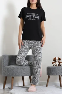 Viskon Pijama Takımı Siyahleo - 54116.1961.