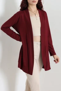 Şal Yaka Çelik Kumaş Hırka Bordo - 52540.360.